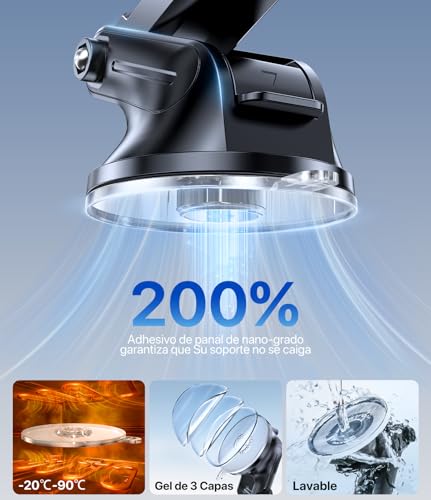 Miniatura 2 de Miracase Soporte Movil Coche 2026 Ventosa Potente Suporte Telemovel Carro En Salpicadero, Rotación 360 Ventosa Movil Compatibilidad Con Iphone Y Telefono De 4-7.2