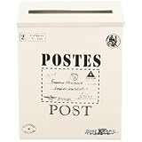 Angoily Vintage Wall Mailbox Mailbox Metal Large Capacity, Vintage Post Box with Lock and Cover, Wall Mount Steel Mail Box for Garden Outside Coffee Shop Rustic Farmhouse（White）