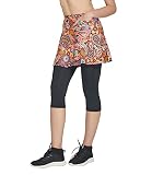 Tennis Skirts with Leggings for Women Skirted Leggings with Pockets Capris with Skirts with Pants Sp