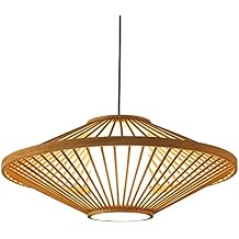 Simple Lighting Fixture Bamboo Lantern Pendant Lamp Retro Japanese Style E27 Chandelier Hanging Light Modern for Living Room Bedroom Restaurant Cafe Teahouse Bar Dining Room Club