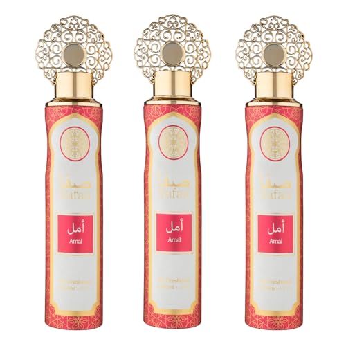 Designer Fragrances Safaa Amal 3 Pack Bundle - Luxury Air Freshener Cans - For Home & Vehicles – Natural Oils, Lasting Smell Spray – Deodorise & Neutralise Odours – 300ml