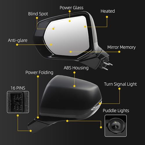 Dasbecan Rear View Mirror Assembly Left Driver Side W/Blind Spot 16Pins by Dasbecan - Used condition - Image 2