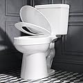 ELLAI Two Piece Elongated Toilets ADA Chair Comfort Height 16.5" Powerful Single Flush 1.28 GPF 12” Rough In with Side Trip Lever, White 28.3"x17.2“x31"