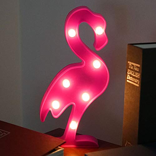 Image of Flamingo LED Night Light - Fun Summer Party Decoration for Kids' Bedroom or Home, Battery Operated