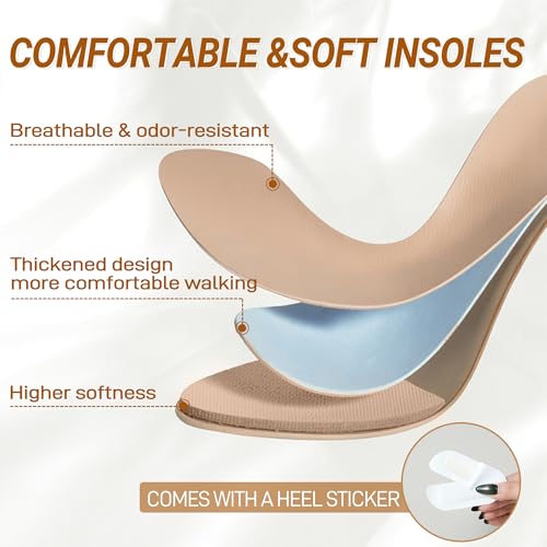 heelchic 3 Inch Stiletto Pumps Heels for Women Pointed Toe High Heels Slip-on Closed Toe Work Wedding Dress Pumps3