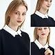 KBIBCK Frauen Kragen, 3 Stück Krageneinsatz Damen, Blusenkragen Einsatz, Hälfte Shirt Bluse Damen, Fake Collar, Eine Größe Passt Am Meisten, Abnehmbare für Hemden Anzug Pullover (Schwarz Blau Weiß)