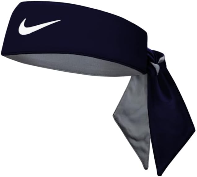 Corbata para la cabeza Dri-Fit Premium, suave y absorbente de sudor, unisex (obsidiana/blanco)