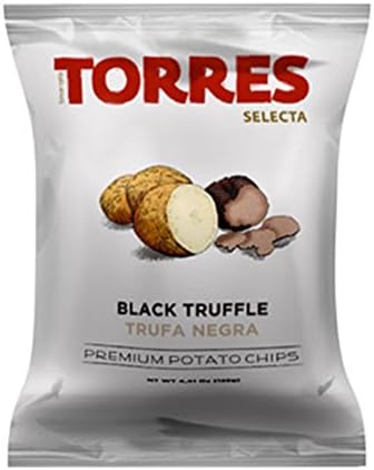Torres Premium Black Truffle Potato Chips - Trufa Negra - Old Fashioned and Handcrafted Patatas Fritas - Light, Crispy and Crunchy Potato Chip For Girls, Kids - Gluten-Free, Non-GMO - 20 Pack 40 g