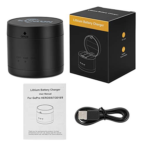 Cargador de batería Go Pro 8 que carga 3 celdas a la vez 7