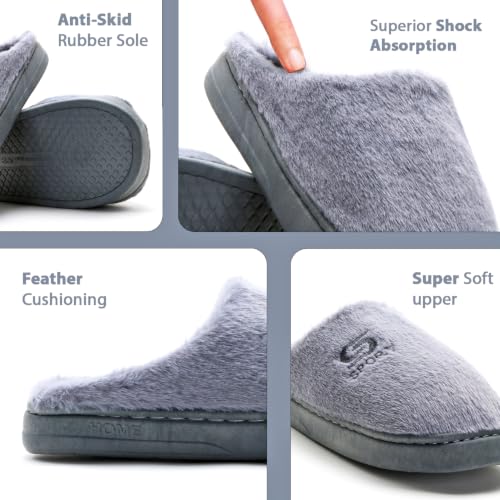 Image of Unisex Winter Flip Flop Slipper for Men and Women Soft Faux Fur Slip On Indoor Home Slides Slipper for Bedroom Sandals