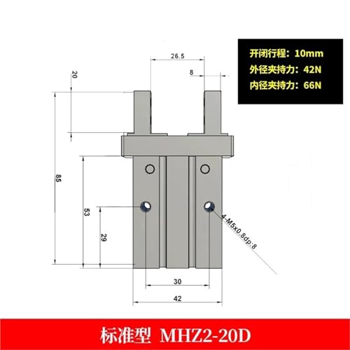 Vérin pneumatique à doigt MHZ2-6D pour l'assemblage de précision - 2