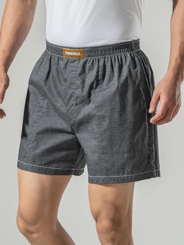 Image of DAMENSCH Regular Fit Solid 100% Soft & Durable Cotton Boxer Shorts Dual Pockets Anti-Bacterial Moisture Wicking Microfibre Waistband Ultra-Light Boxers for Men