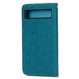 for Google Pixel 7A Case Flip Premium Wallet Phone Case Shockproof PU Leather Owl Tree Embossed Magnet Cover for Google Pixel 7A with Kickstand Card Holder & 1 Touch Pen, Blue - Image 4