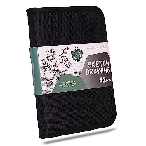 Image of Pieces Professional Drawing Pencils and Sketch Kit for Artist (42)