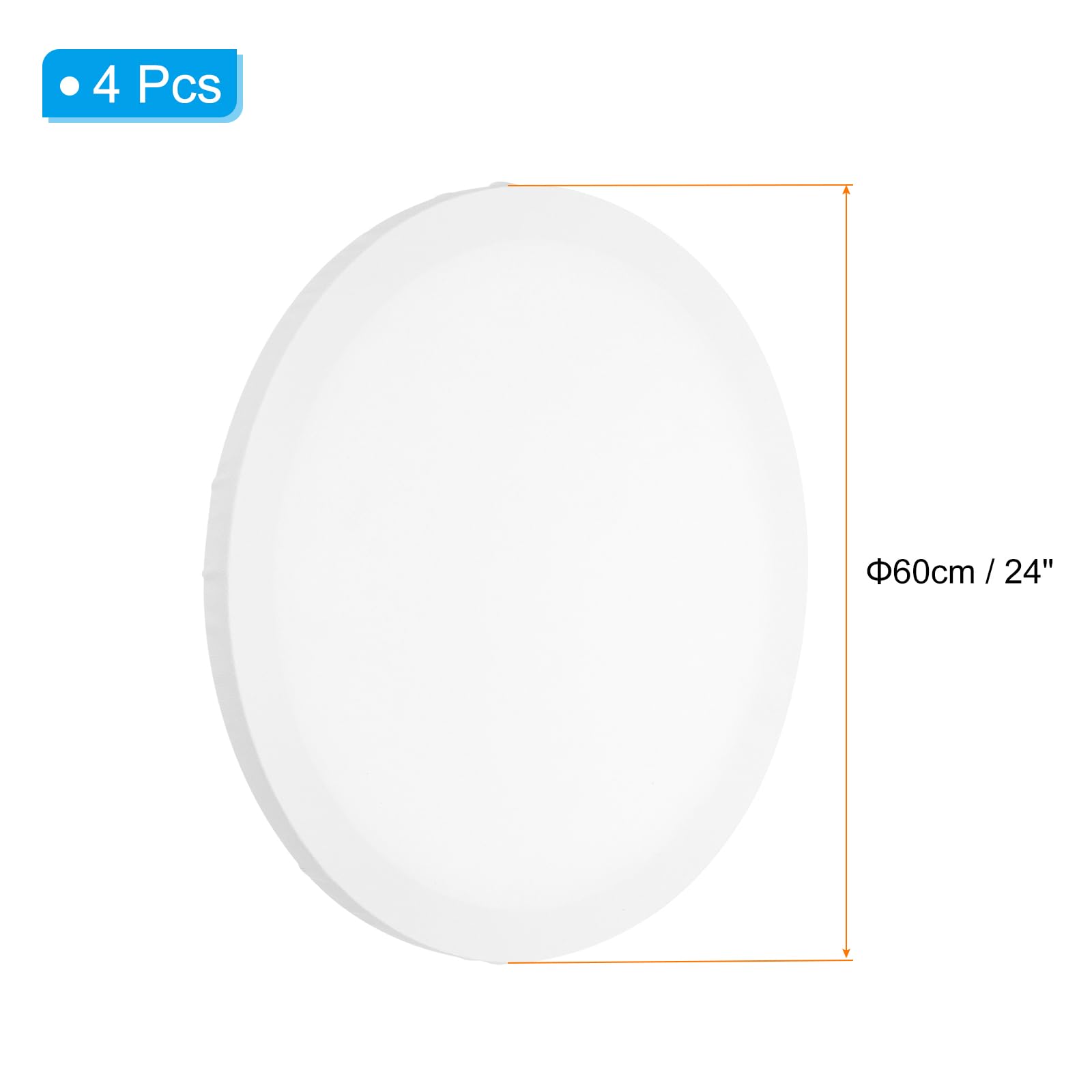 PATIKIL Toile Tendue, 4 Pcs 24" x 24" Toile Ronde Pour Peinture Toile En Coton Blanche Apprêtée Pour Peintures Acryliques Huile Aquarelle, Blanche