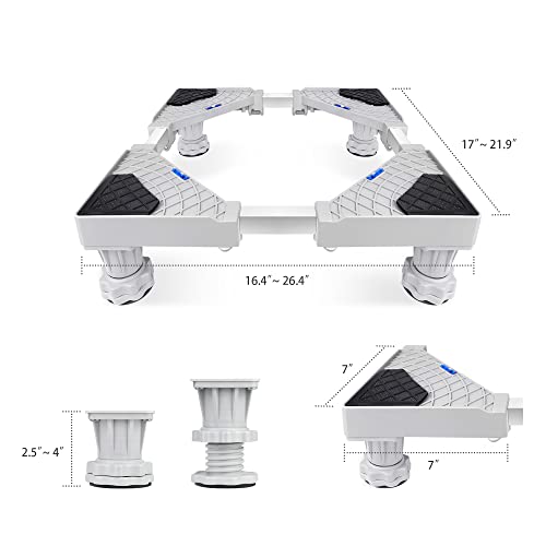 Discount Parts Direct Adjustable Mini Refrigerator Stand-Dryer Stand Strong Feet, Adjustable Multi-Functional Furniture Base Moving Cart, For Refrigerator, Dryer And Washing Machine #TOP5