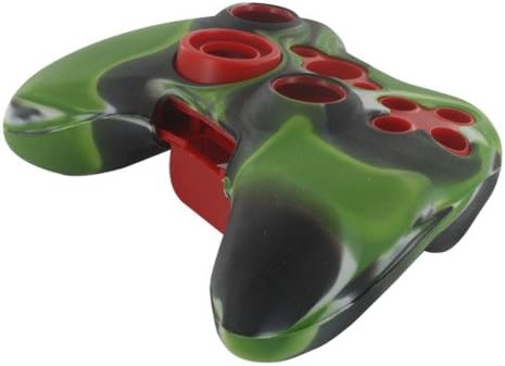 Silicone Soft Protective Case Cover for Xbox 360 Controller, Camo Pattern, Black, Green