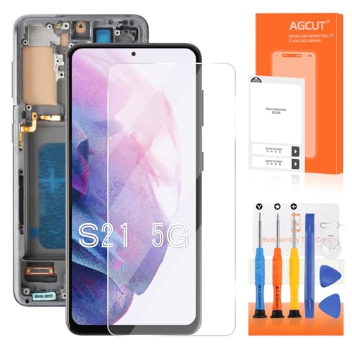 INCELL for Samsung Galaxy S21 4G / 5G Screen Replacement for Samsun S21 5G LCD Display G990 SM-G991 SM-G991B SM-G991U SM-G991W LCD Digitizer Screen Touch Black with Frame(No Fingerprint Function)
