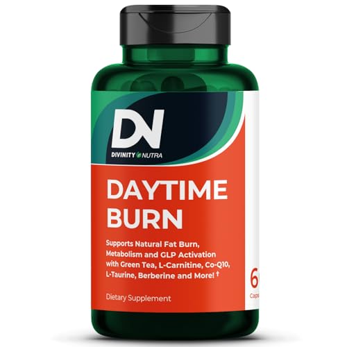 Daytime Fat Burner Supplement for Men & Women,Weight Loss Pills for Women, with Green Tea Extract, Co-Q10, Turmeric, Berberine,Bitter Melon for Metabolism Appetite Support 60 Capsules