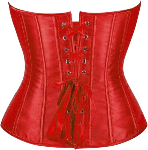 Women's Sexy Boned Overbust Shaper Push Up Bodysuit Lace up Corsets and Strap Bustiers Top S-6XL2