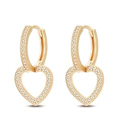 Heart Shaped Charms K Gold Earrings