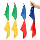 SLZBCY 4 PCS Magic Scarves Change Color Silk Scarf for Magic Trick Silk Magic Props Magician Accessories Birthday Party Gift