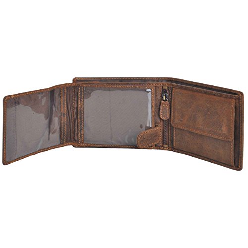 Full Size Large Mens Leather Bifold Wallet Flip ID Zip and Coin Compartment with RFID Protection Anti Theft4