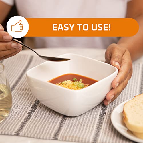 Bruntmor 26 Oz White Porcelin Ceramic Square Soup Bowls Set Of 6, Large White Soup Bowls For Kitchen, Side Dish, Soup, Cereal,Ice Ice Cream And Salad, Perfect For Christmas Eve #TOP3
