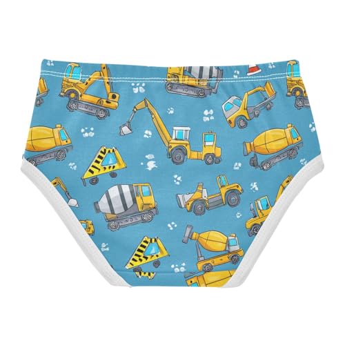 Wusikd Cartoon Construction Girls' Underwear Cotton Machinery Girls Briefs Soft Toddler Underwear 2T2