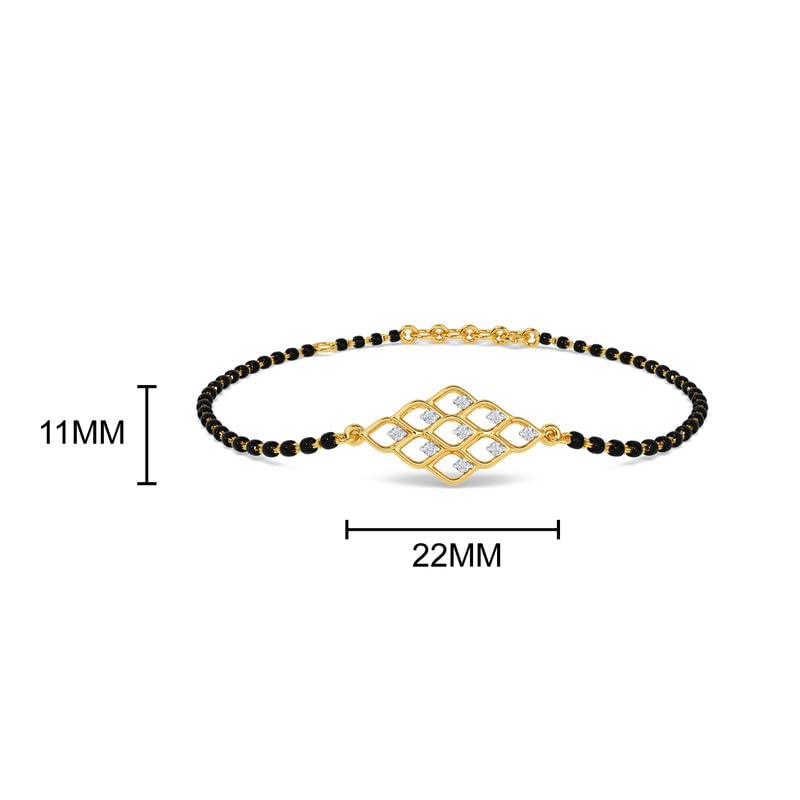 Image of KISNA Diamond Gold Mangalsutra Bracelet for Women
