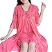 Produktbild LUOSI Schlafanzug Nachthemden 2ST Lady Pyjamas Ice Silk Pyjamas Frauen-Nachthemd ärmellos Nachthemd Damen Pyjamas (45-80KG) Nachtwäsche (Color : Red, Size : Free)