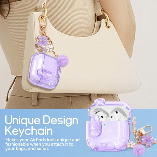 Image of for AirPods 4 Case 2024 with Lock,Glitter Purple
