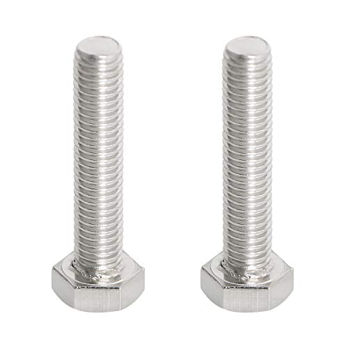 Image of Left Hand M8 x 40mm Hex Head Bolts Screws 304 Stainless Steel, A2-70 Fasteners Fully Machine Reverse Threaded SUS304 2 Pcs