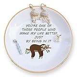 LZBALUYO Sloth Gifts for Women, Jewelry Dish Tray, Ring Dish Engagement, Decorative Plate Trinket Dish, Small Gifts for Women Mom Sisters Friends Mother's Day Birthday Wedding Christmas Gifts
