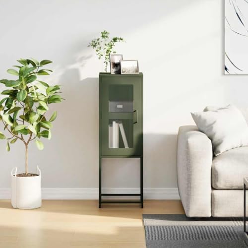 Buffet vert olive moderne de 107 cm de haut pour optimiser les petits espaces - 5