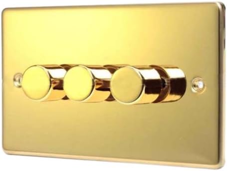 POLISHED BRASS 3 GANG 2 WAY 500 WATT DIMMER SWITCH C357PBW