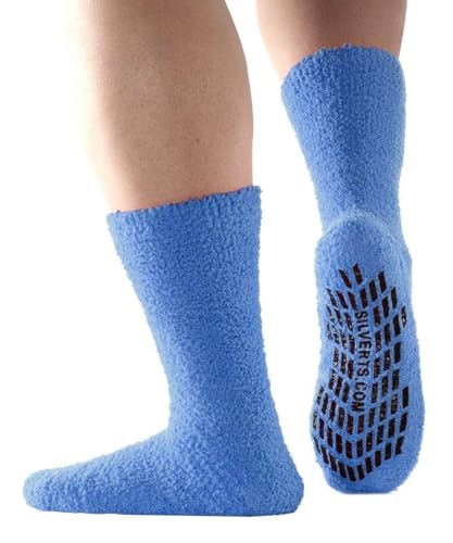 Image of Silverts Unisex Adaptive Clothing Non Slip Grip Socks, Assisted Dressing Hospital Slipper Socks for Elderly & Nursing Home