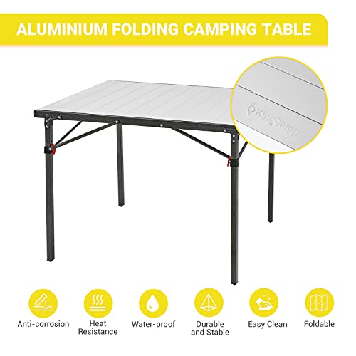 KingCamp Lightweight Compact Stable Aluminum Alloy Folding Roll 4-6 Person for Picnic, Camping, Barbecue and Party,Portable Multi-Functional Table with Carry Bag, Black/Silver_40.1"x27.6",4-5person by KingCamp - Used condition - Image 7