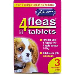 Johnsons Vet 4fleas Tablets for Puppies & Small Dogs 3 Treatment Pack
