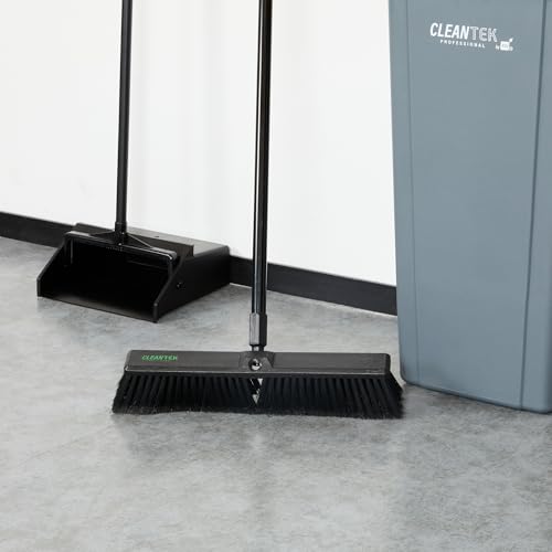 Restaurantware-Broom Head ONLY: Clean Tek Professional 17.13-Inch Push Broom Head, 1 Heavy-Duty Cleaning Tool - Handle Sold Separately, Fine Flagged Bristles, Black Plastic, Outdoor Use by Restaurantware - Image 8