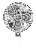 Lasko M16900 Oscillating 16 inch Wall Mount Fan for Indoor Use, Light Grey