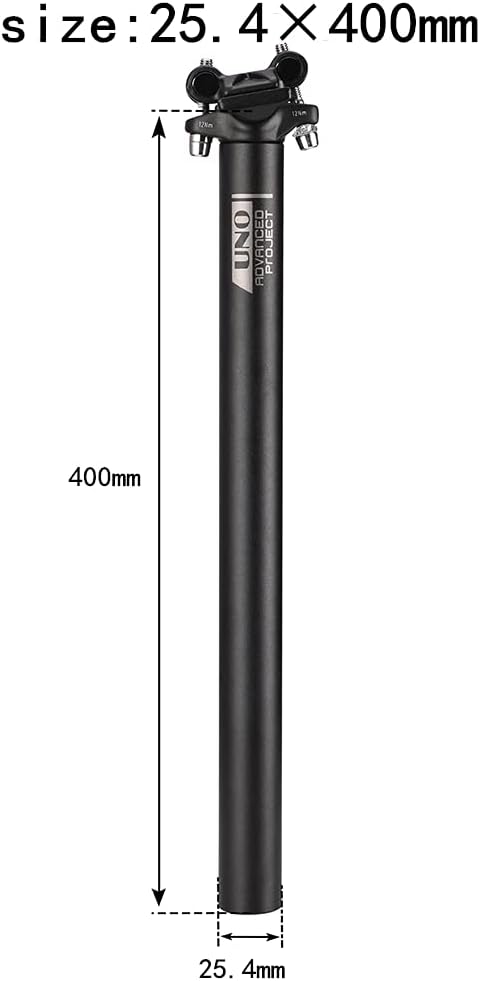BESNIN Bike Seatpost 25.4mm Bicycle Seat Post with Micro Adjust Clamp - Image 3