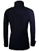TAM WARE Mens Classic Wool Double Breasted Pea Coat TWCC06-08-BLACK-US L