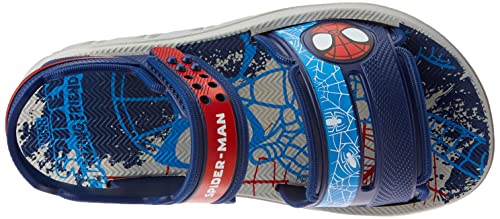 Sandália Homem Aranha Almofada, Grendene Kids, Criança Unissex, Cinza/Azul/Vermelho, 29/30