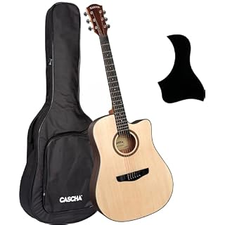 Cascha CGA200 Stage Series guitare folk avec pan coupé + housse - Les Beatles, Paul McCartney, John Lennon, RIngo Starr, George Harrison