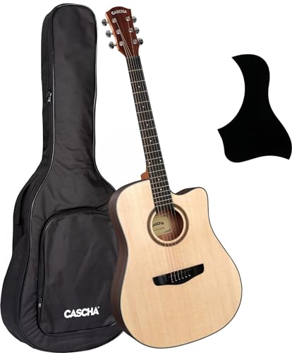 Cascha CGA200 Stage Series guitare folk avec pan coupé + housse
