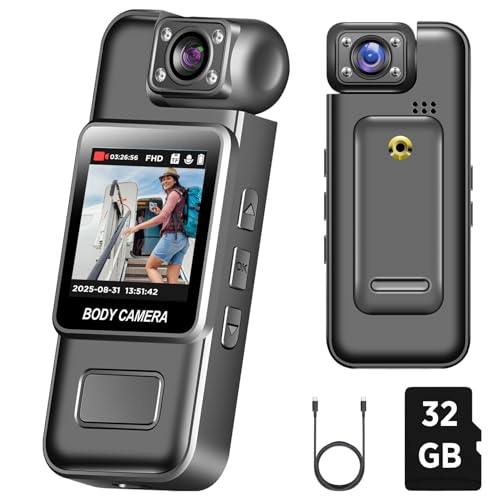 Amazon.co.jp: 小型カメラ ボディ クリップ型 1.6インチ液晶画面 暗視