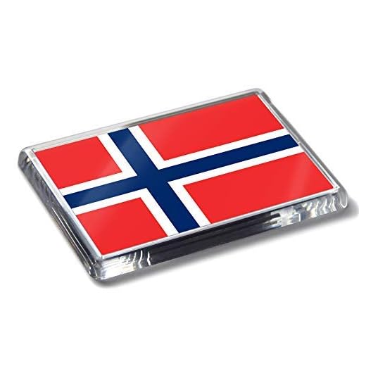 Norges flagga nationella färger stark akryl kylskåpsmagnet heminredning
