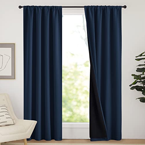 NICETOWN Complete 100% Blackout Curtains, Thermal Insulated & Energy Efficiency Window Draperies for Guest Room, Full Shading Panels for Shift Worker