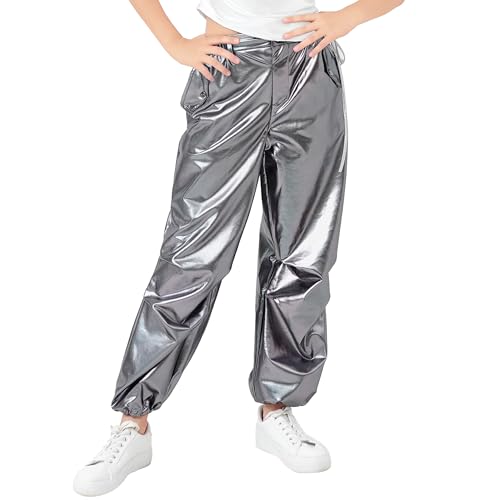 Pantalones de baile hip hop brillante y ropa deportiva de jazz para niñas de 7 a 16 años